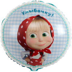 Шар (18"/46 см) Круг, Маша и Медведь, Ромашки, 1 шт. в уп.