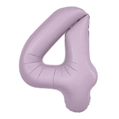 Шар (40''/102 см) Цифра 4, Slim, Орхидея, 1 шт. в уп.